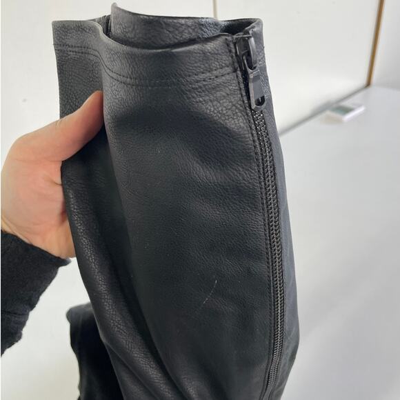 Unity In Diversity Boots Womens 38‎ 7 US Black Buckle Reptile Knee High Leather - Picture 6 of 8